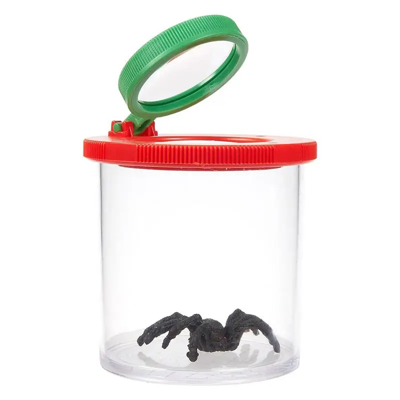Прозрачная пластиковая лупа для просмотра насекомых с двойными линзами 3/6X, набор для детей ясельного возраста, научная игрушка