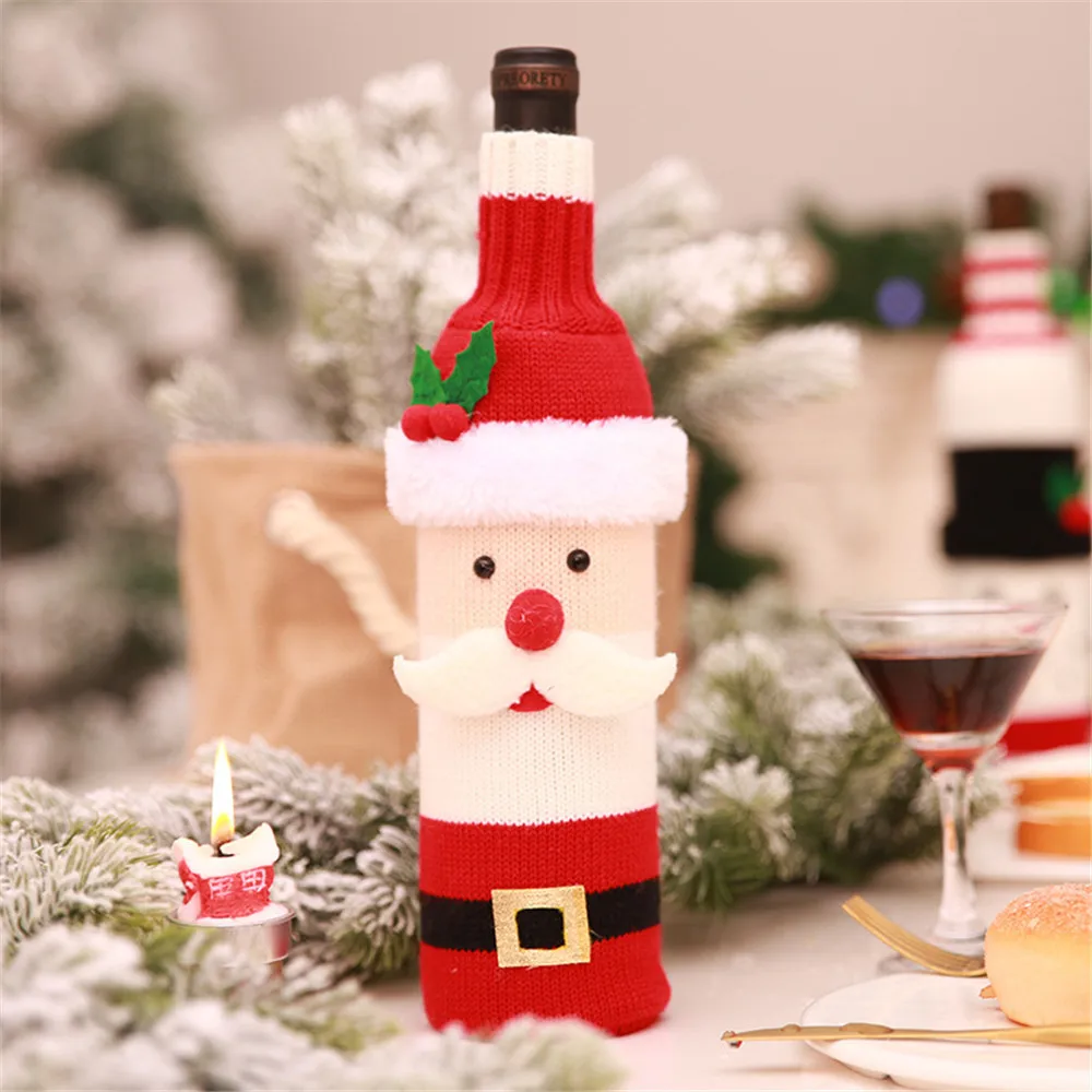 ISHOWTIENDA 1 шт Рождественская винная бутылка Снеговик Санта украшение рождественская бутылка крышка Рождественский Декор Счастливого Рождества
