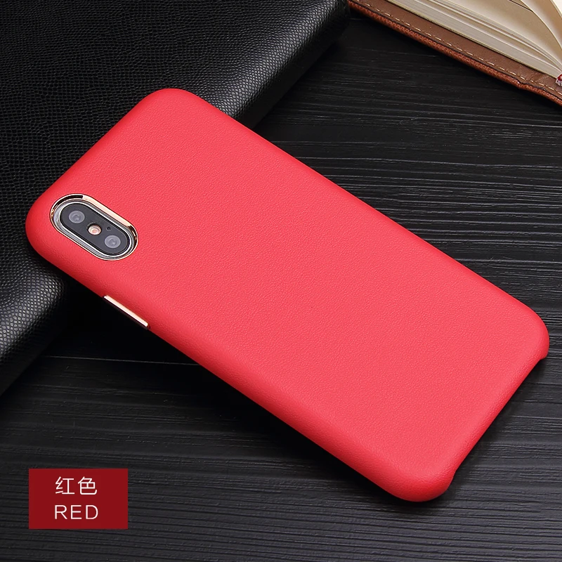 Кожаная задняя крышка для IPhone 7 Чехол Coque мягкий ультра тонкий противоударный чехол для iPhone XR X XS MAX 6 6S 7 7S 8 Plus чехол Fundas - Цвет: Red(Original)