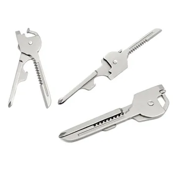 

5pcs/set 6 in 1 Pocket EDC Keychain Survival Cutter Camping Multifunctional Tools