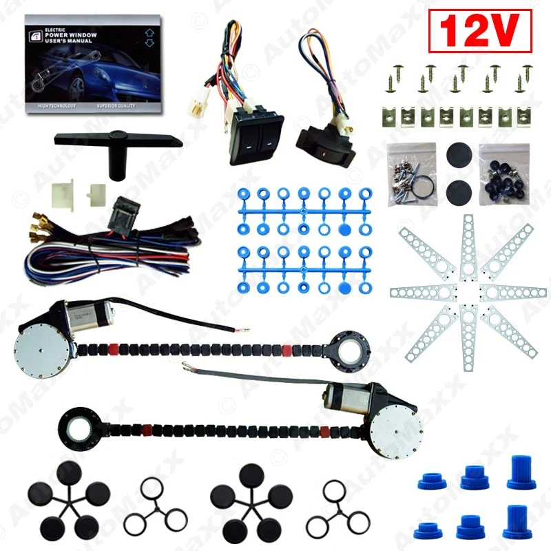 Motobots 1 компл. DC12V авто Универсальный 2-Дверные рамы Электрический Мощность окна Наборы с 3 шт./компл. Настенные переключатели и жгут # am4420