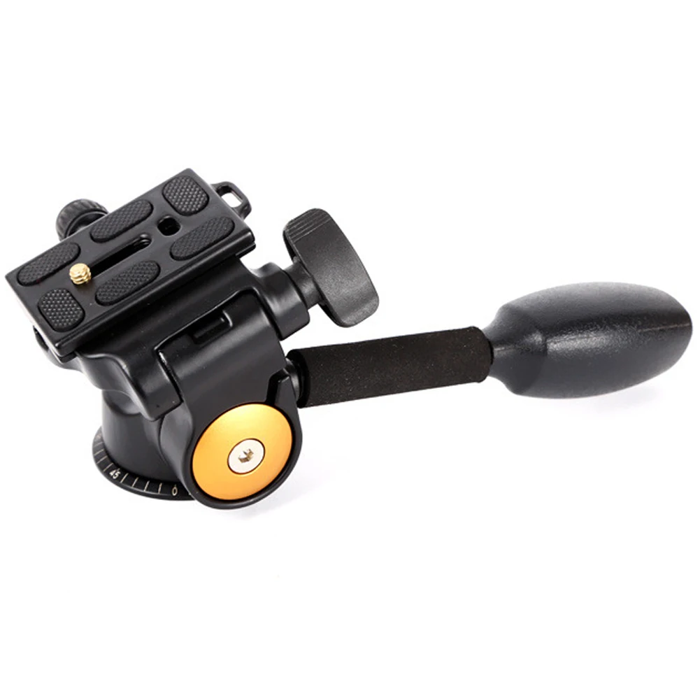 

ALLOET Aluminum 3-Way Fluid Head Rocker Arm Video Fluid Damper Tripod Monopod Ball Head Quick Release Plate For SONY CANON NIKON