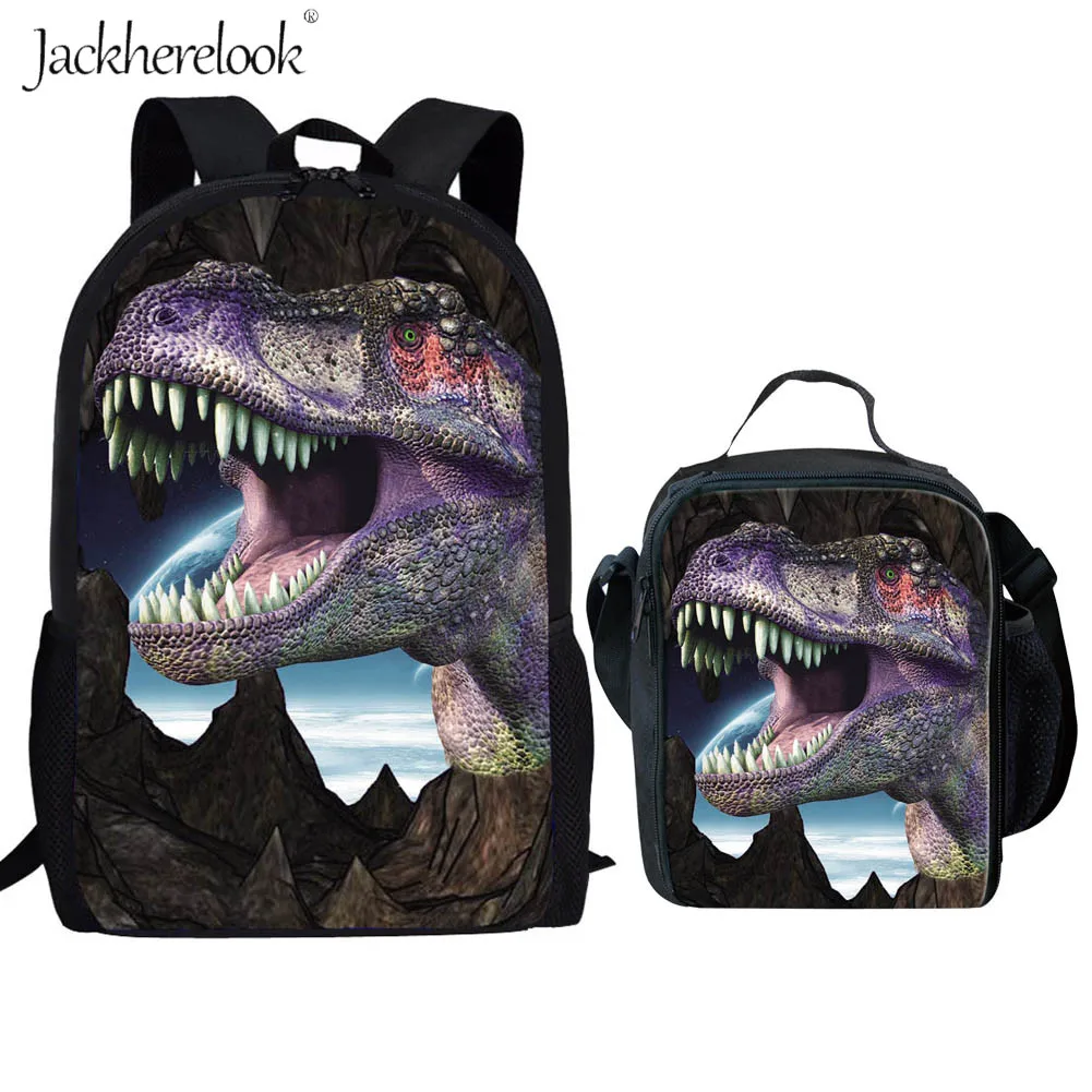 Jackhereook 2 шт./компл. крутой Т Рекс Динозавр школьные сумки для подростков мальчиков