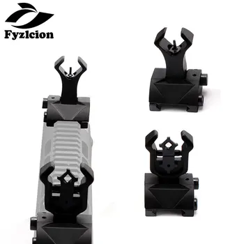 

Hunting caza AR15 Tactical Flip up Front Rear Sight Sights Set Iron Diamond Apertures Dual Windage Adjustment