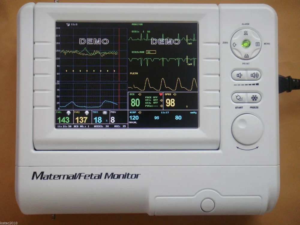 CONTEC материнский/фетальный монитор пациента FHR+ TOCO+ ECG+ NIBP+ SPO2 CMS800F 8," цветной TFT