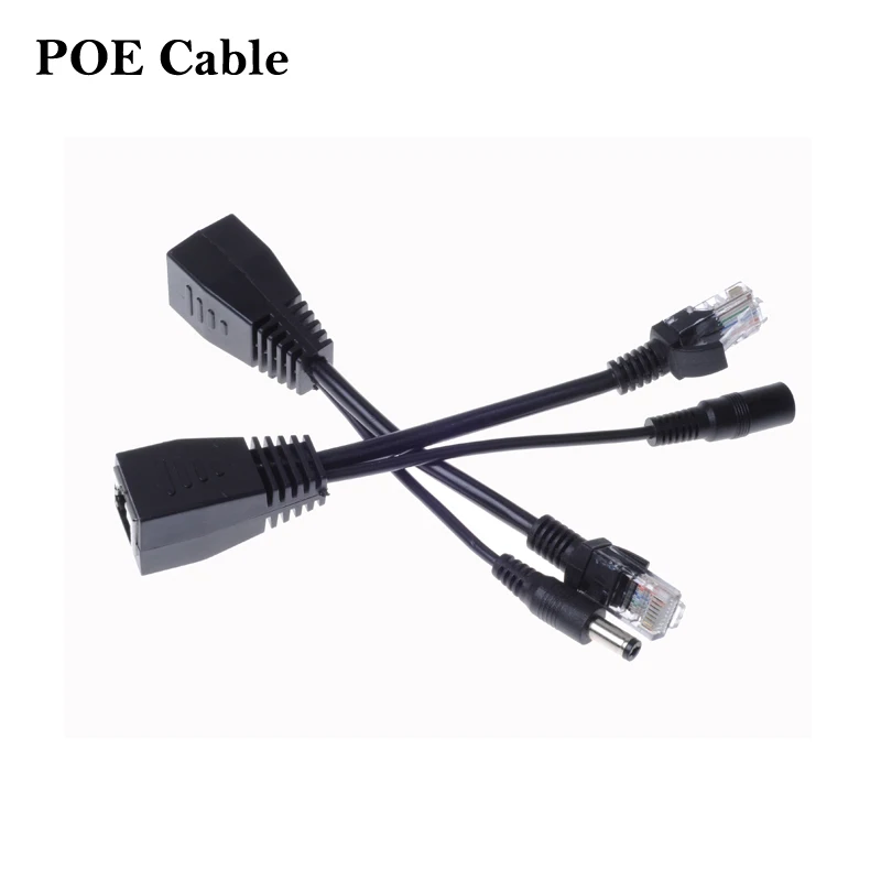 New Black POE cable POE splitter Power Over Passive PoE