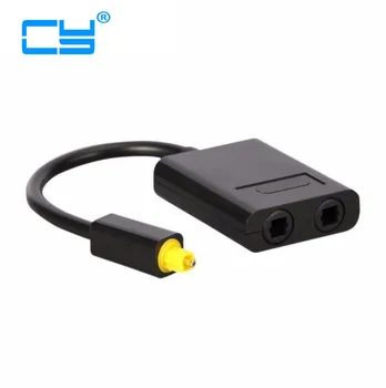

Black & White Dual Port Toslink Digital Optical one divide into two Audio patch cord Splitter Fiber Optic Audio Cable 1 In 2 Out