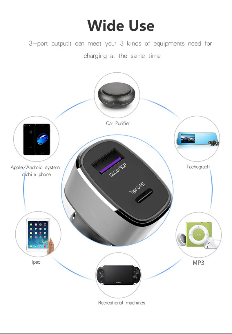 MLLSE SuperCharge +QC3.0 + PD Fast Quick Car Charger For iPhone X 8 SAMSUNG S9 S8+Note 8 HUAWEI P20 Pro P20 P10 P10 Plus Honor 9 (11)