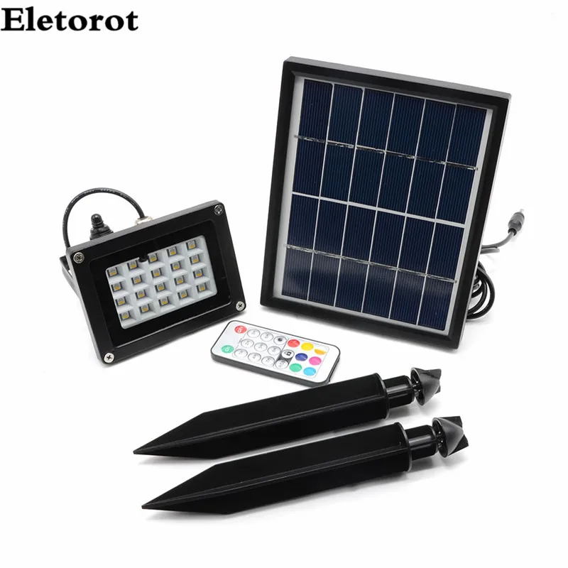 Eletorot Remote Control Garden Floodlight LED 20 RGB 5050LED Garden