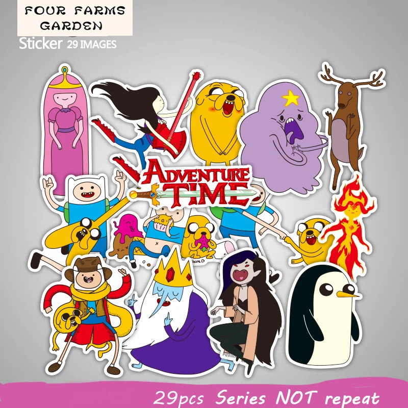 29 шт. наклейки Adventuretime супер сайян Гоку Мультяшные чемодан ноутбук скейтборд ПВХ