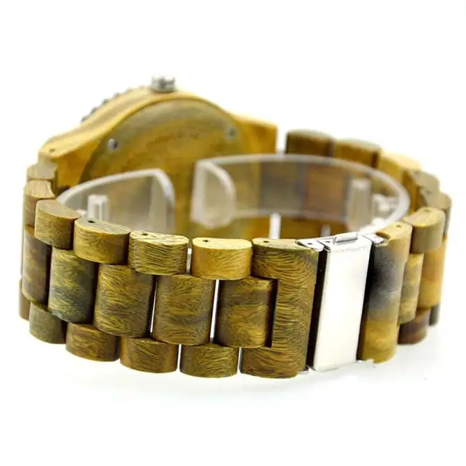 

OTOKY men's fashion sports quartz analog calendar watch men's wooden quartz watch + watch box men's watch