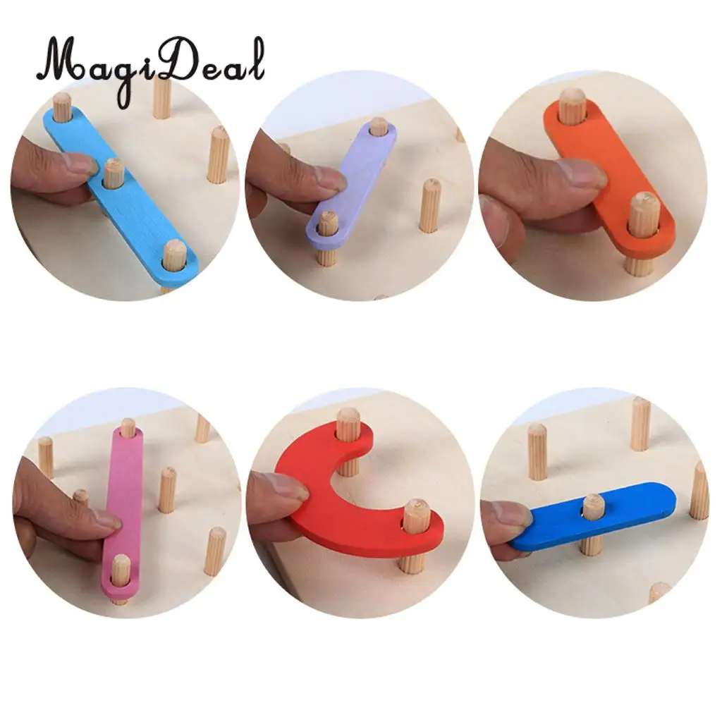 MagiDeal Column Letter Number Wooden Building Blocks Montessori Early Education Toys for Children Baby Toddler Preschool Kids