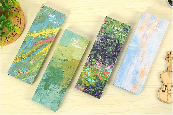 JIANWU 20pcs Van Gogh's Monet paper creative bookmark bookmark a small school gift card