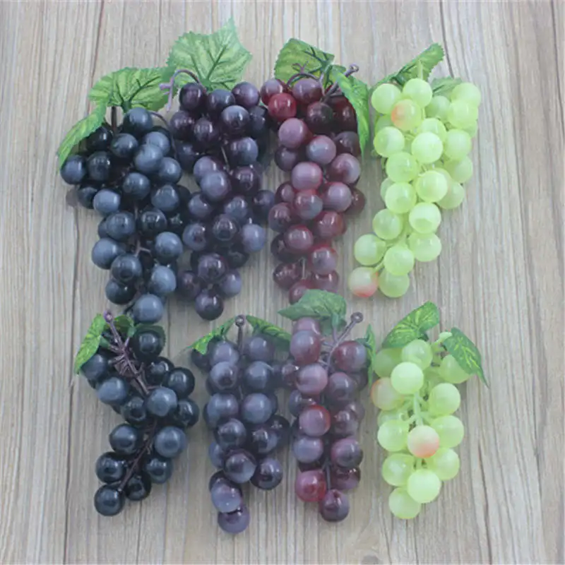 

Free Shipping Simulation Grape String Simulation Fruit Plastic Timber Fake Fruit Model Props Green Plant Interior Pendant 1pcs