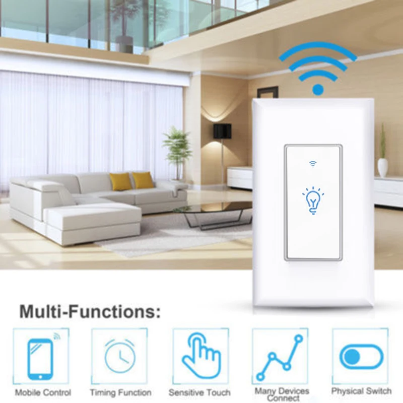 

Smart LED Light Dimmer WiFi Wall Touch Switch way Work w/ Alexa Google Wi-Fi