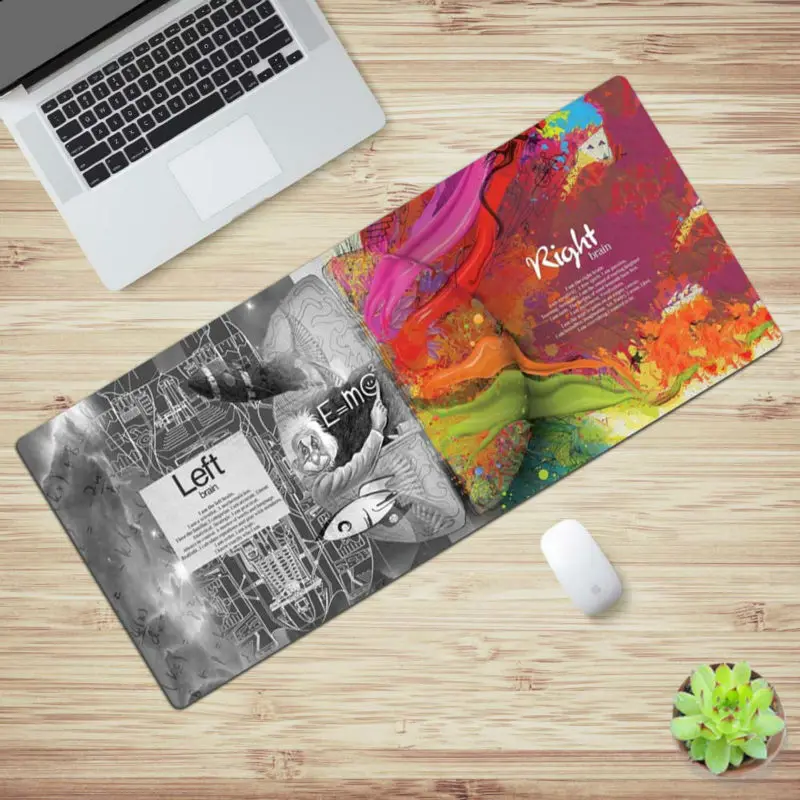 Cena Duży rozmiar 30x80cm podkładka pod mysz do gier antypoślizgowa guma naturalna lewy i prawy mózg podkładka pod mysz mata na pulpit komputer stancjonarny Laptop