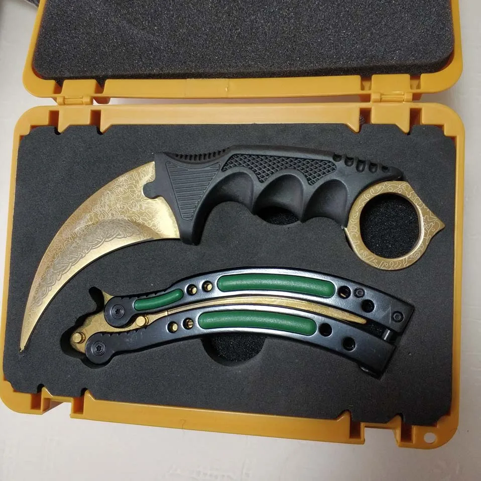 Swayboo Karambit + нож для тренера + нейлоновая сумка + отвертка + коробка csgo игра футляр для ножей бабочка комбинированные ножи Набор тупое лезвие