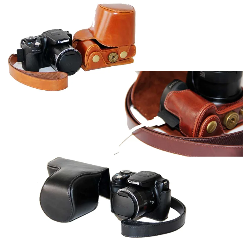 

New Camera Bag Case For Canon SX50HS SX50 SX40HS SX40 PU Leather Camera Cover Pouch With Strap