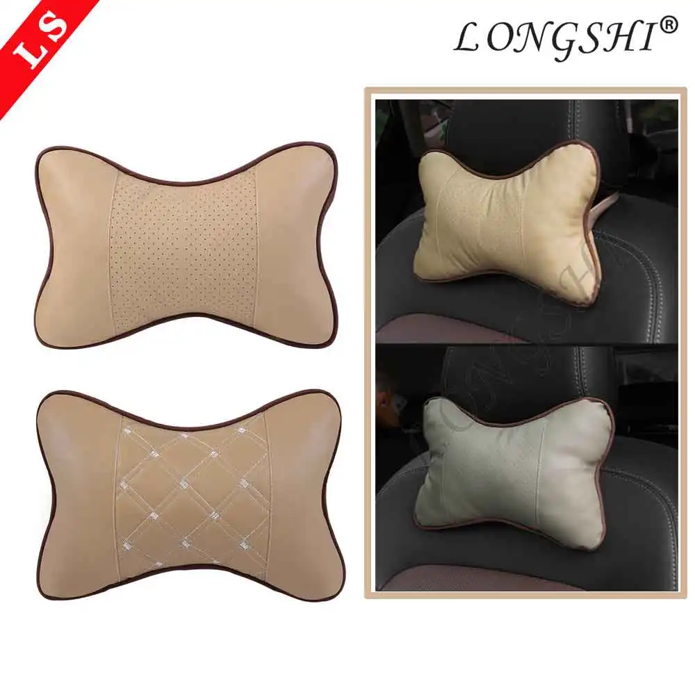 

1pcs Auto Car Seat PU Neck Pillow Protection Safety Auto Headrest Support Rest Cushion Car Seats Accessories Pillow LONGSHI