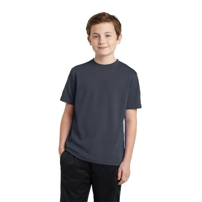 Sport-Tek YST340 Youth PosiCharge Racer Mesh Tee Graphite Grey - Medium