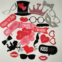 27pcs DIY Mustache Lip XOXO Valentine Day Christmas Beard Wedding Decoration Event Festive Party Supplies Favors