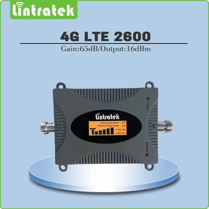 

Gain 65dB 4G LTE 2600 Mobile Signal Booster (LTE Band 7) LTE 2600mhz Cell Phone Signal Repeater/Amplifier with Lcd display @6.9