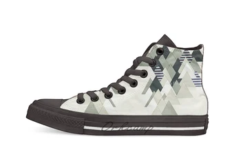 

French Alps at Dusk Design breathable Casual High Top lace-up Canvas shoes sneakers