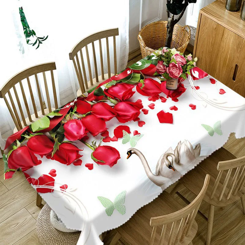 Meijuner New Year Christmas Tablecloth Kitchen Dining Table Decorations Home Rectangular Party Table Covers Christmas Ornaments