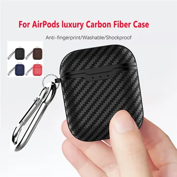 

For Airpods Case Luxury Carbon Fiber Case Wireless Bluetooth Headset Cover Silicon Earphone Case 1Pcs For Air Pods Charging Box
