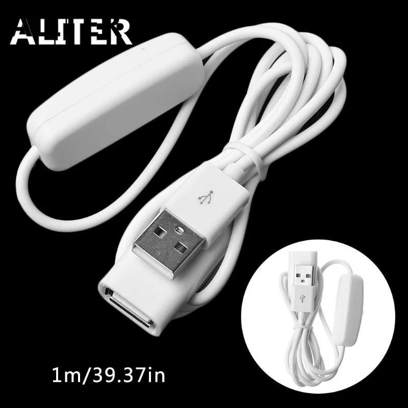 

ALITER USB A Male To Female Cable With ON/OFF Switch Toggle Power Control For USB Lamp Fan