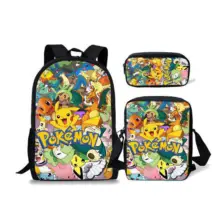 3 шт. школьная сумка набор мультфильм Аниме Покемон дети рюкзак для девочек мальчиков Дети Путешествия Рюкзак Ортопедические Пикачу Bookbags