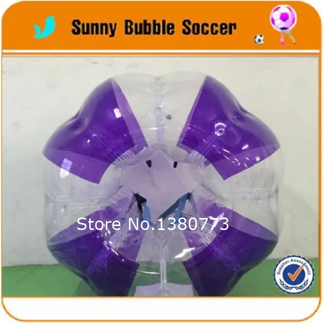 Горячая бесплатный логотип 1,5 м ТПУ надувной мяч пузырь, Зорб, бильярдные футбольные костюмы, мяч бампера, мяч Loopy, шар человека хомяка - Цвет: Purple and clear