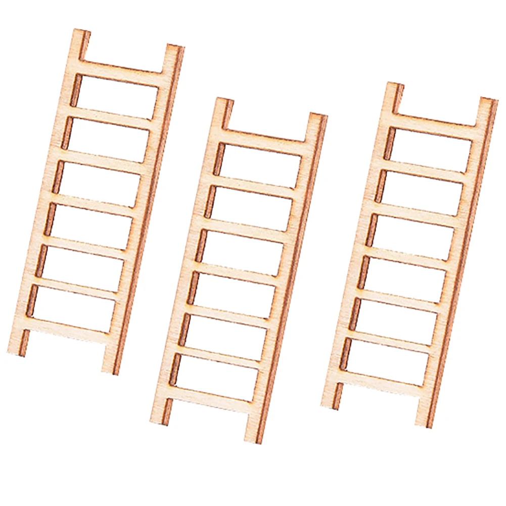1Pc Mini Wooden Step Ladder Fairy Garden Miniatures DIY Dollhouse Miniatures DU