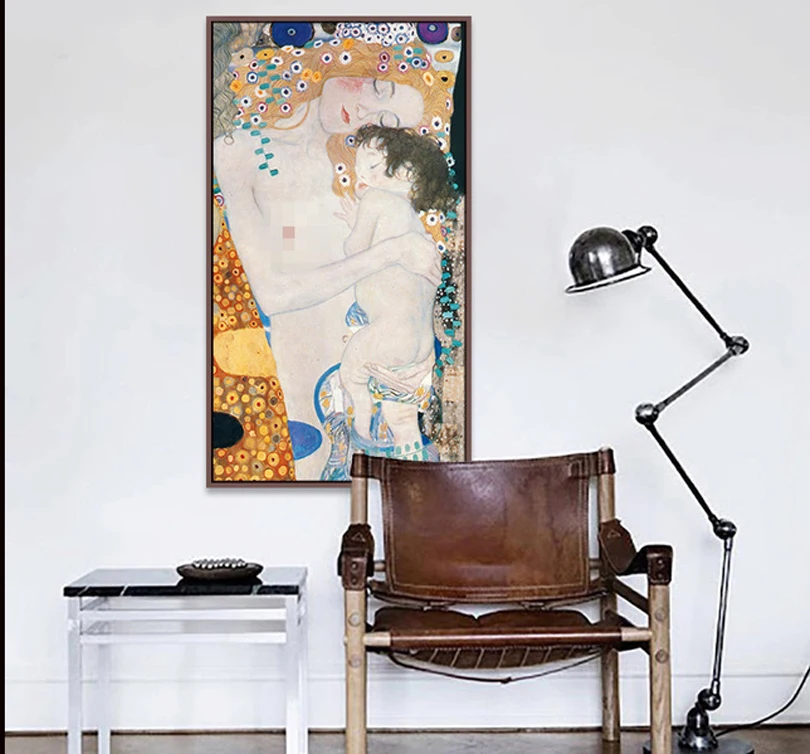 Gustav Klimt Mother Love Baby, классическое искусство, печать на холсте, постер, художественные настенные картины для гостиной, украшение Куадрос