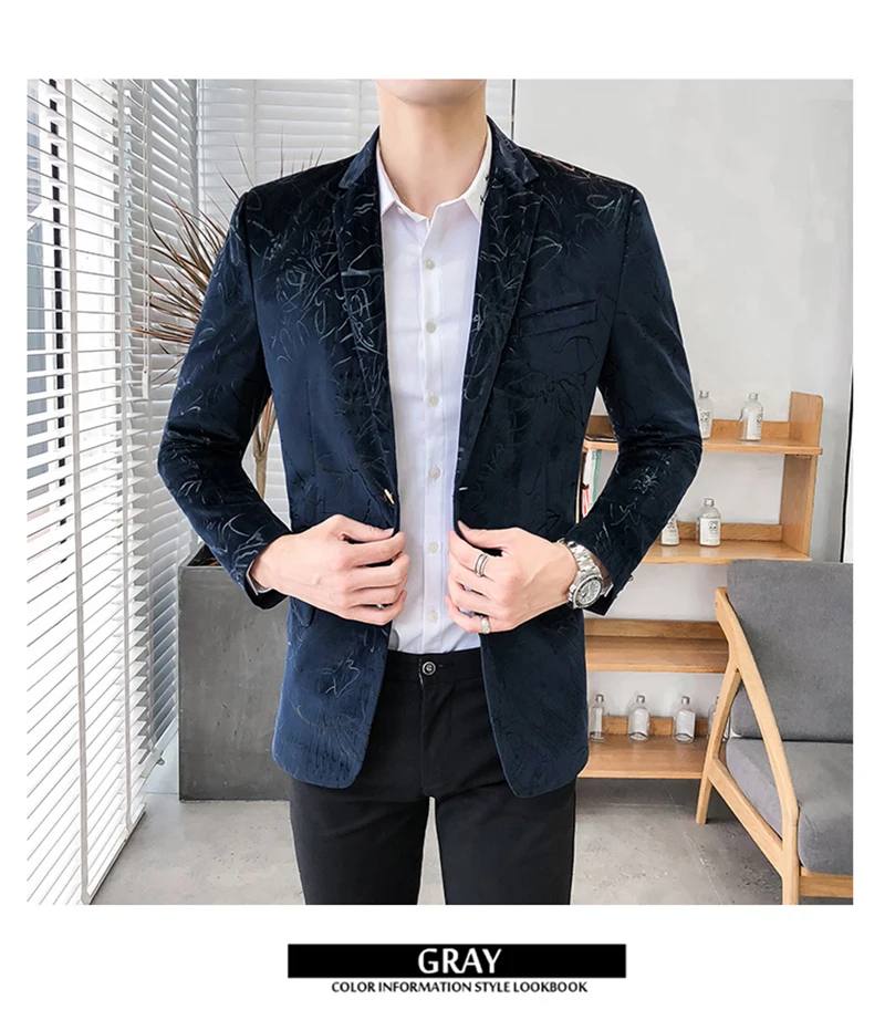 Blazer Masculino Slim Fit Casual Blazers Men Suits Wedding Blazer For Men  (2)