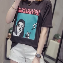 CHUNLI большой размер L XL 2XL 3XL 4XL Женская Весенняя-летняя свободная футболка с коротким рукавом A215