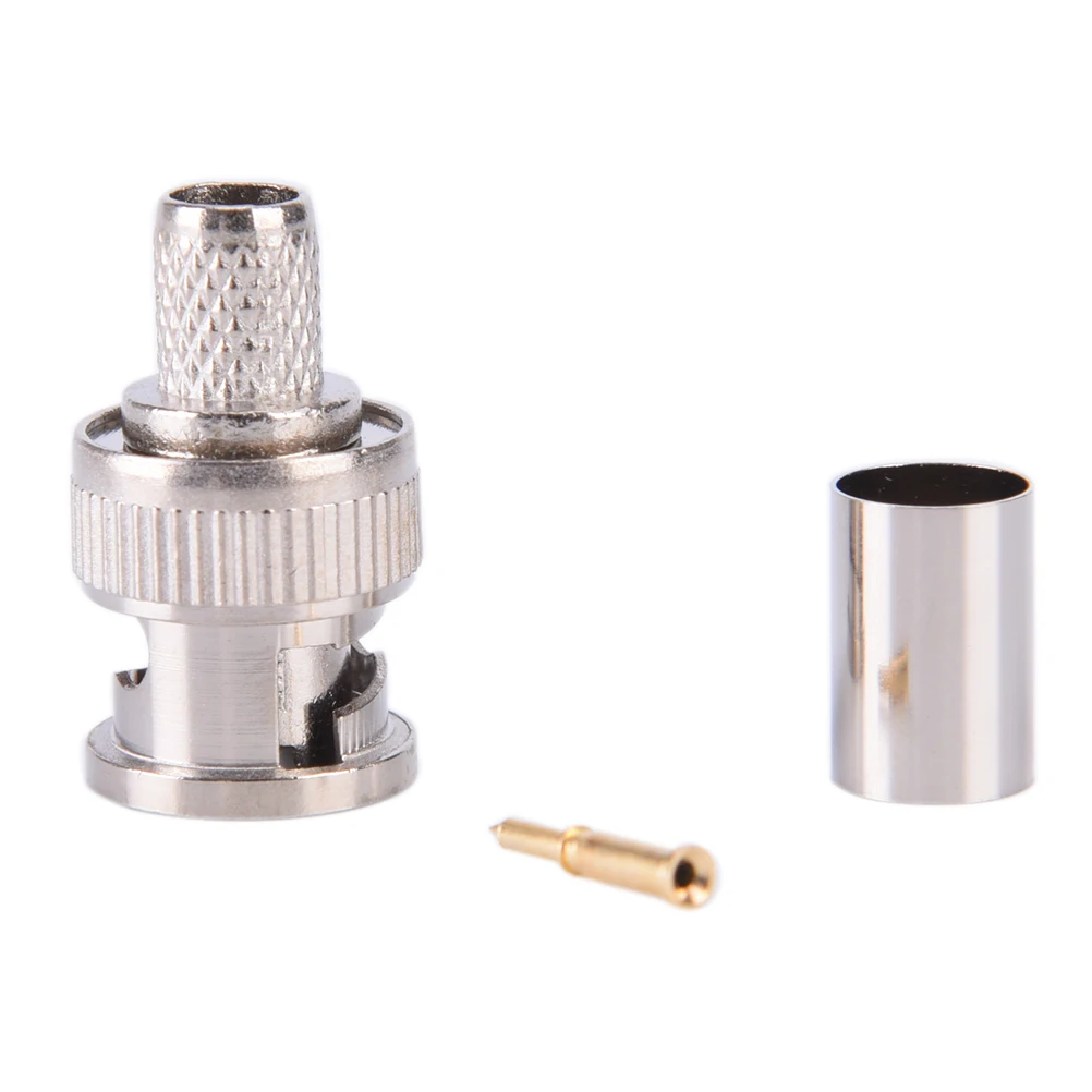 

10 Sets 3-Piece BNC Male RG58 Plug Crimp Connectors BNC Plug Crimp Connectors 50 Ohm Straight