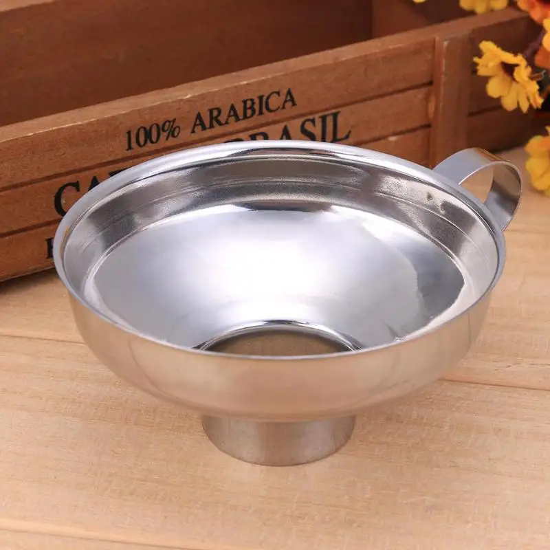 

Wide Mouth Canning Funnel Stainless Steel Oil Leak Salad Dressing Funnel Thick Wine Water Filling Filter Kitchen Cooking Tools