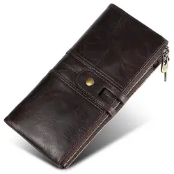 Moxi высококачественные мужские кошельки из натуральной кожи удлиненный кошелек-клатч молния для кармашка для монет мужские бумажники и