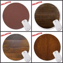Custom Brown Wood Top Selling Computer Gaming Round Mouse Pad Gamer Play Mats Customization Supported Decorate Desk 200*200*2CM