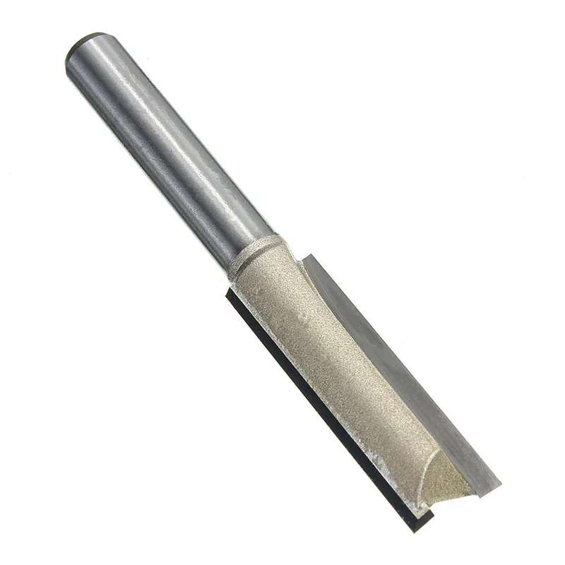 

60mm Long Dual Flutes Straight Router Bit Tungsten Carbide + Steel Replacement 1/4 x 3/8 Inch For Woodworking Tools Accessories