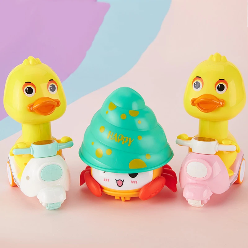 

Baby Toys Funny Clockwork Duck Motorcycle Press Walking Duck Pull Back Anti-stress Wind Up Toys Cute Cartoon Toys for Children