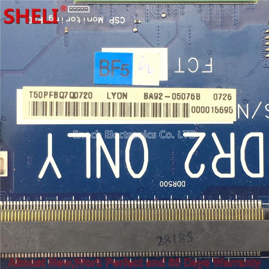 BA92-05076A BA92-05076B Laptop Motherboard For Samsung R510 NP-R510 P510 BA41-00921A LYON PM45 9200M DDR2 3