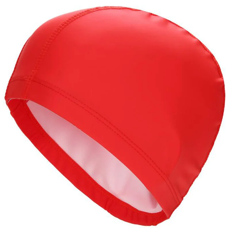 Waterproof PU Fabric Swimming Cap for Adults - Ear Protection and Extra Coverage for Long Hair