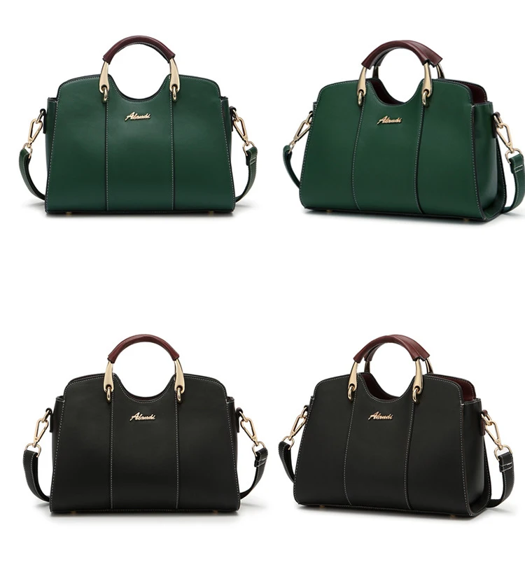 Роскошные Элегантные женские кожаные сумки, сумки через плечо, Модные Дизайнерские повседневные сумки через плечо, сумка-мессенджер черного и зеленого цвета, Bolso Sac ZD1260