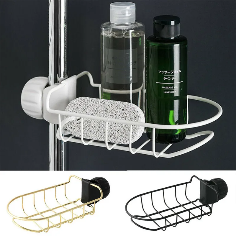 

Stainless Steel Kitchen Sponge Holder Sink Caddy Brush Soap Drainer Rack Tool