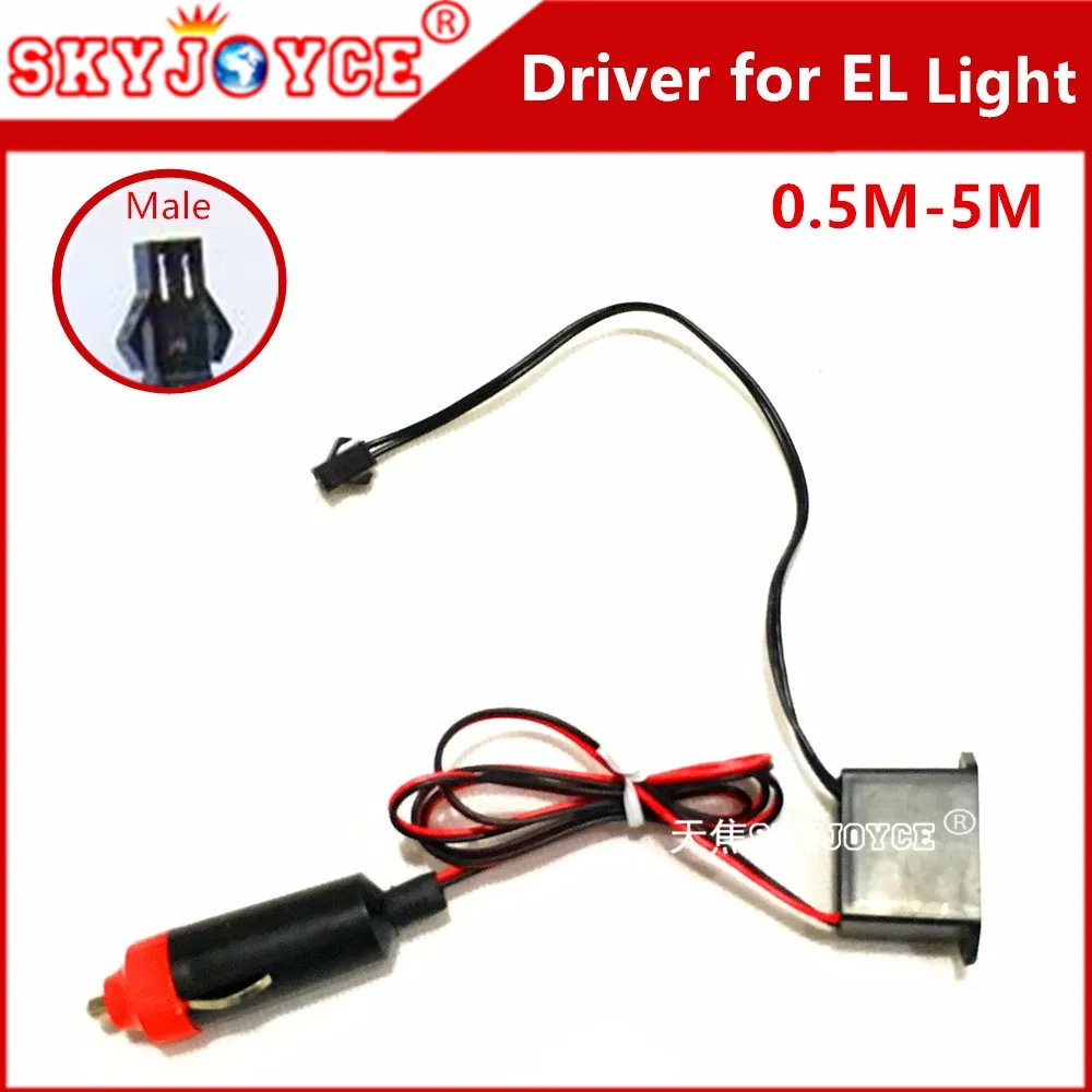 Cigarette Socket 12V Inverter ballast driver for EL Tape 12V neon EL light Tape wire 1M-5M car styling accessories led strip