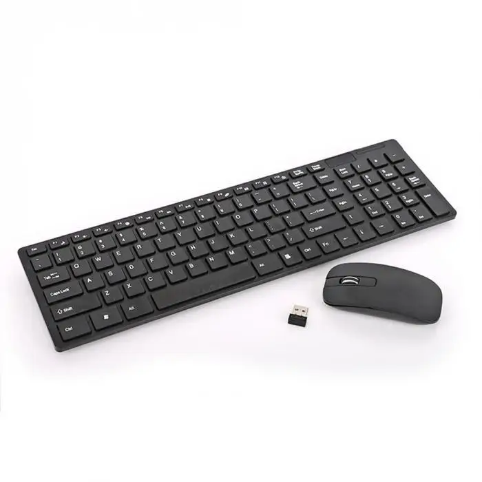 Новая игровая клавиатура мышь Combo беспроводная 2,4G Ультра тонкая Бесшумная Клавиатура Набор мышей для ПК ноутбук Настольный DC128