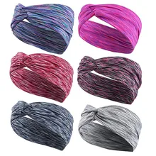 Высокое качественное оголовье с повязка на голову эластичные Headwraps Напульсник для йоги работает спортивная повязка для волос для Для женщин#292886