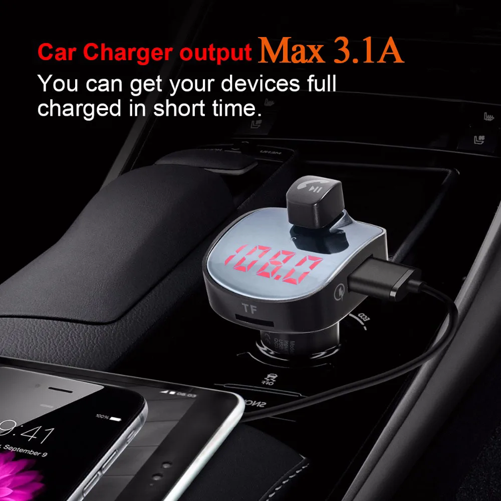 Bluetooth Aux Speakerphone Car Kit Car Fm Transmitter Radio FM Modulator Handsfree Music Car MP3 USB Player For Smartphone